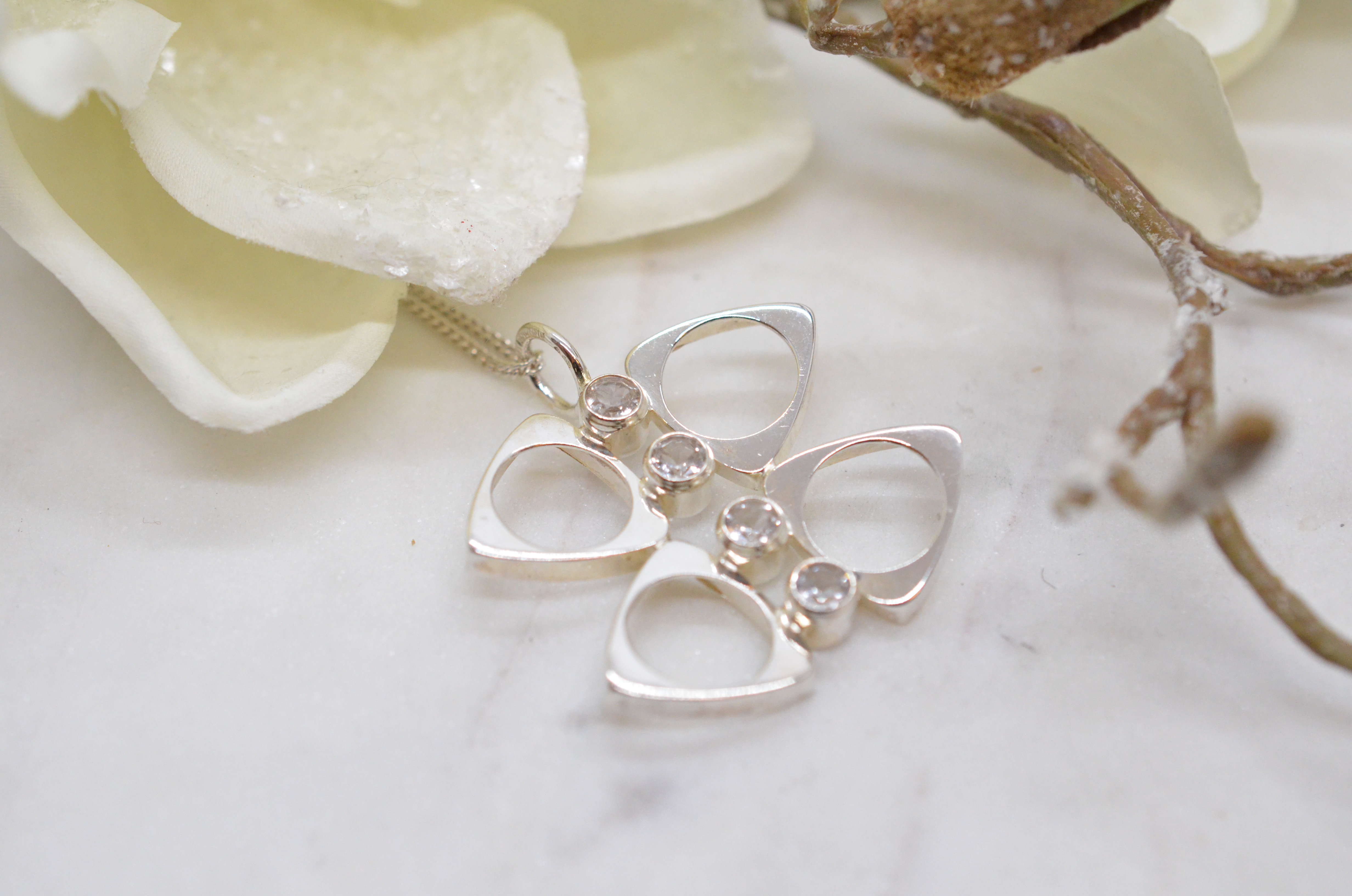 Vintage Salovaara silverhalsband med bergkristall - 2
