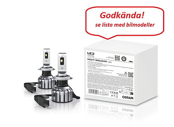 H7 OSRAM LEDdriving Night Breaker +230% -  konverteringssats 19W /12V - GODKÄNDA