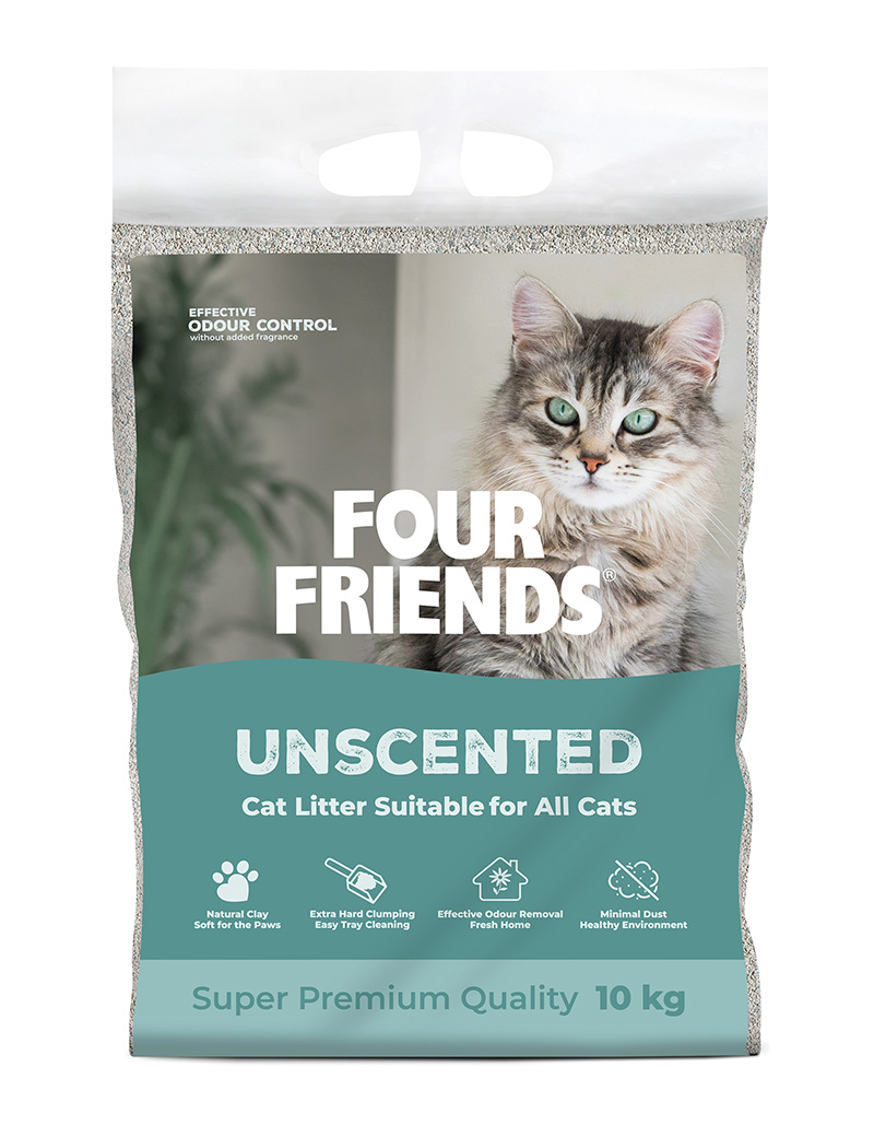 Four Friends Kattsand Oparfymerad, 10kg