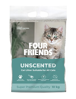 Four Friends Kattsand Oparfymerad, 10kg
