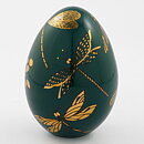 Gunvor Olin-Grönqvist (1994) Green Egg with Golden Dragonfly Decor 13 cm 