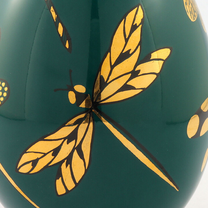 Gunvor Olin-Grönqvist (1994) Green Egg with Golden Dragonfly Decor 13 cm 