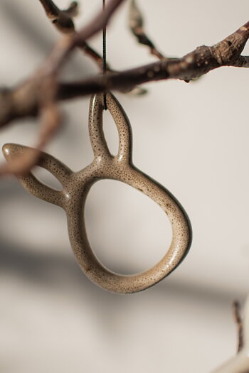 Hanging Rabbit - Beige - Kanin - 8x5 cm - DBKD