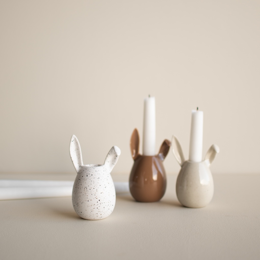 Rabbit Candle Holder - Vanilla - Kanin - Ljusstake - Vanilj - 13x6,5 cm - DBKD - 2