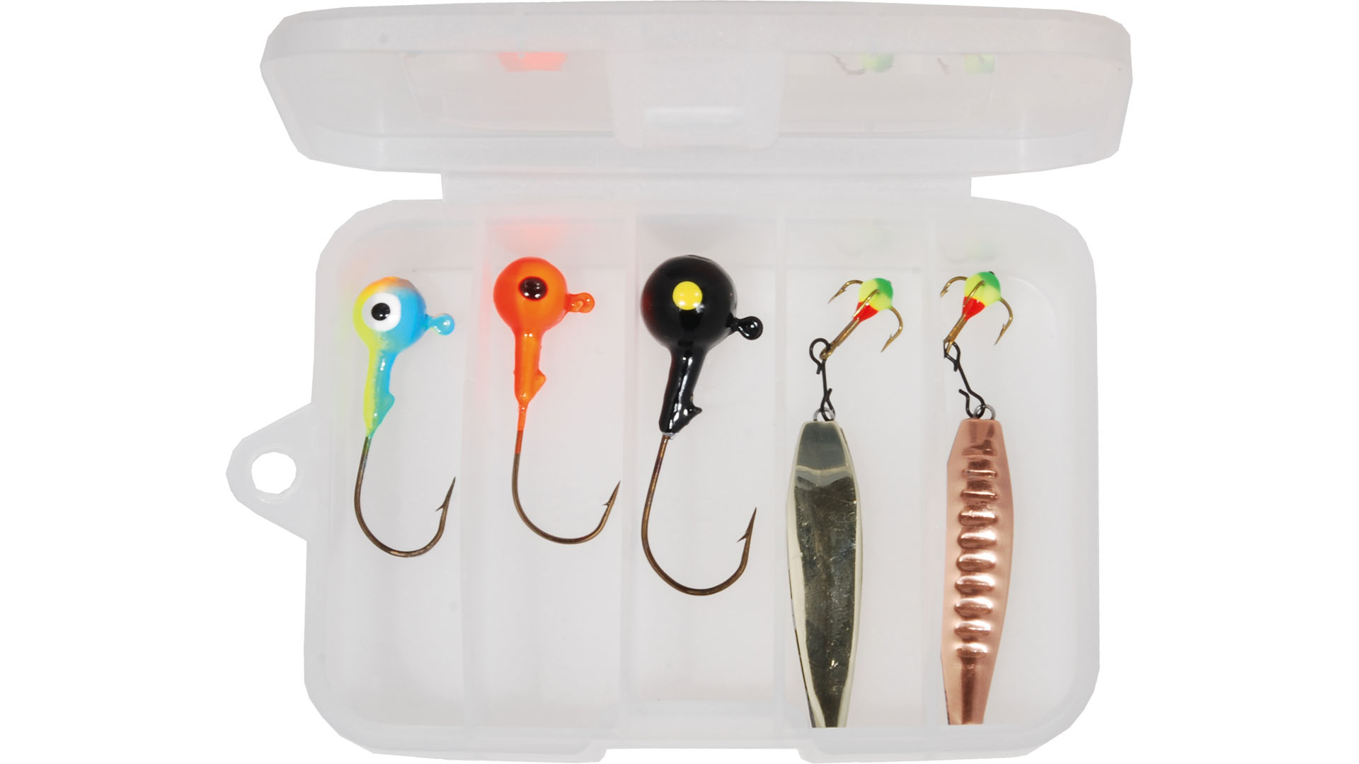 A small drawstring bag with 5 compartments for smaller lures, flies or darts