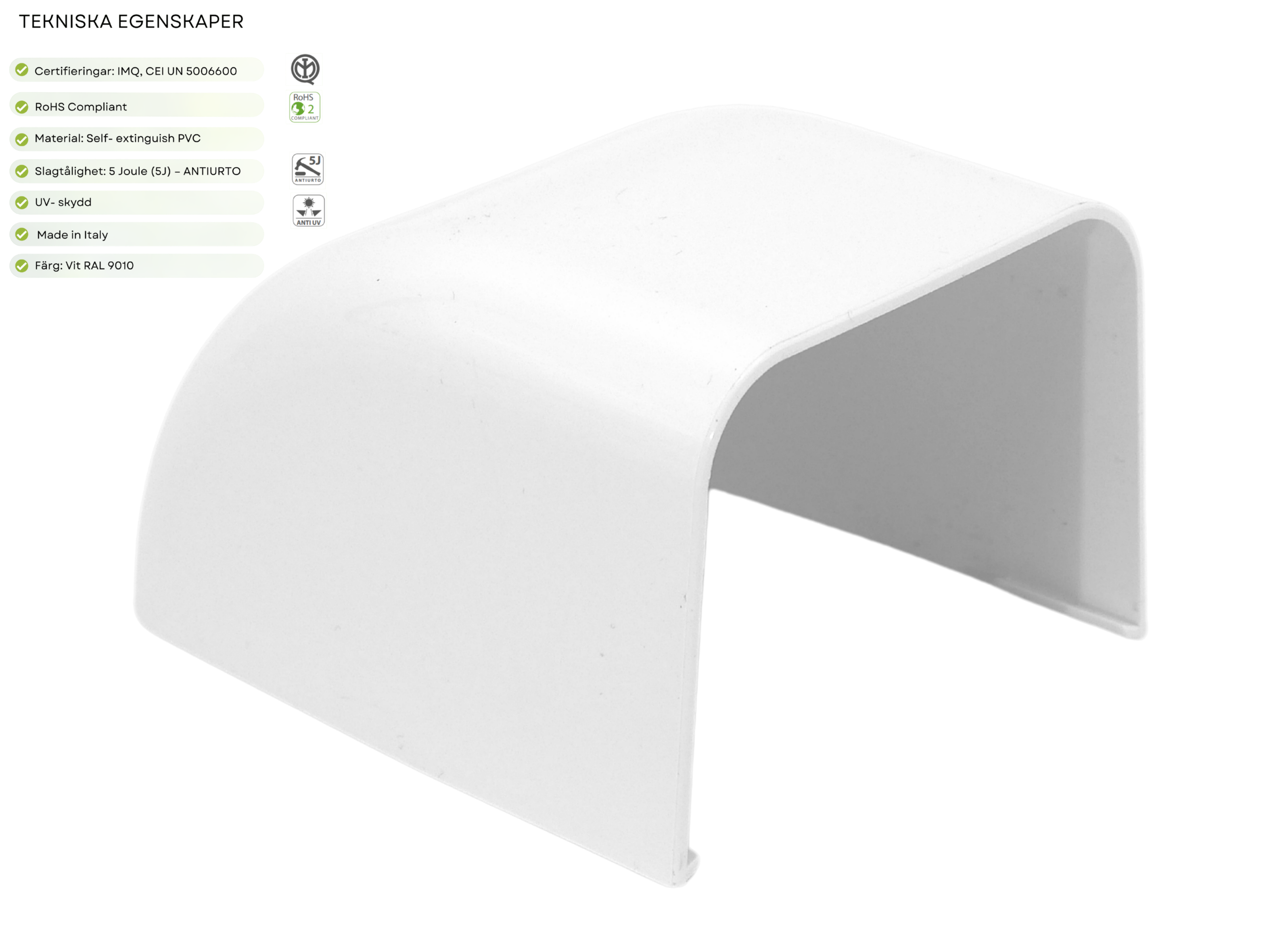 Vägganslutning 80x60 Vit