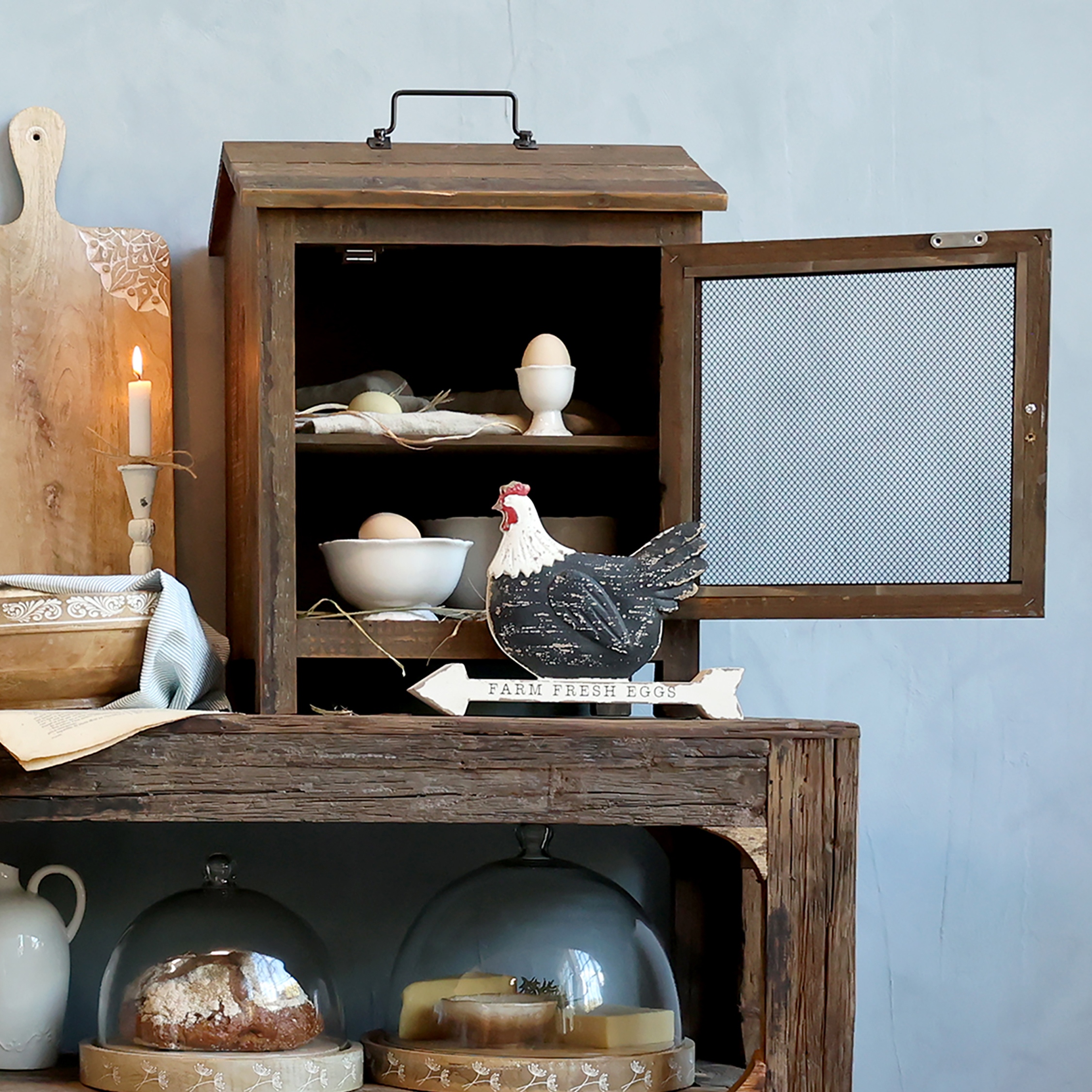 Fly Cabinet made of Recycled Wood - H42/L52/W34 cm - Natural - 3