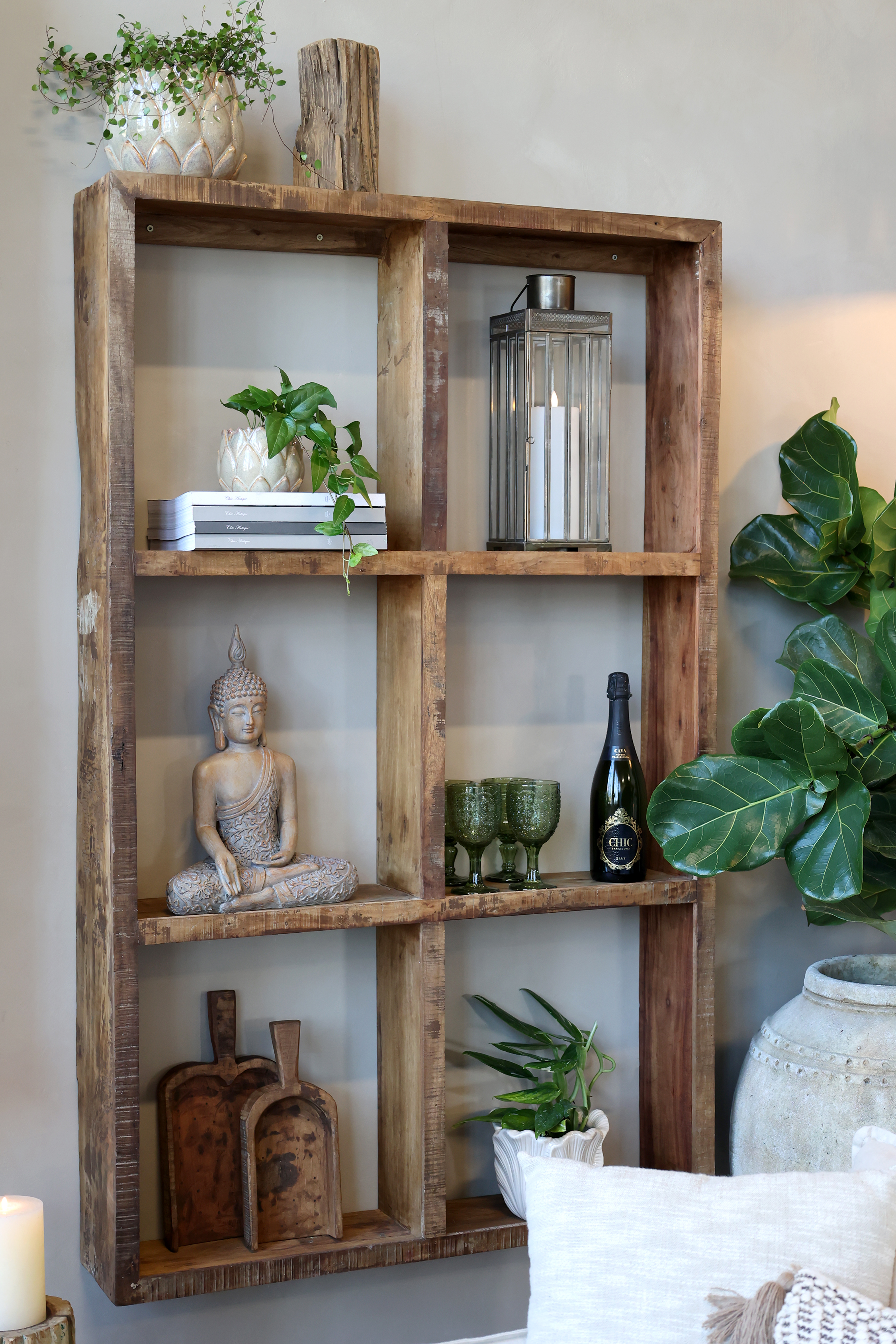 Grimaud Shelf 6 Rooms - Cabinet - Bookshelf - H152/L94/W19 cm - Natural - 5