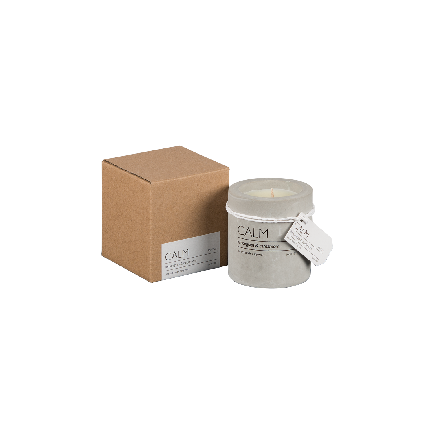 Scented candle - Concrete - Lemongrass & Cardamom - 5