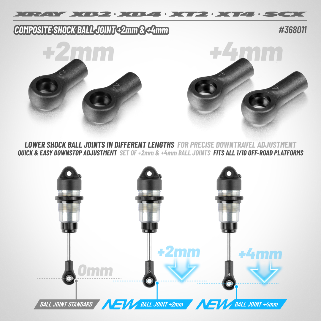 Composite Shock Ball Joint +2mm & +4mm (2+2) - 2