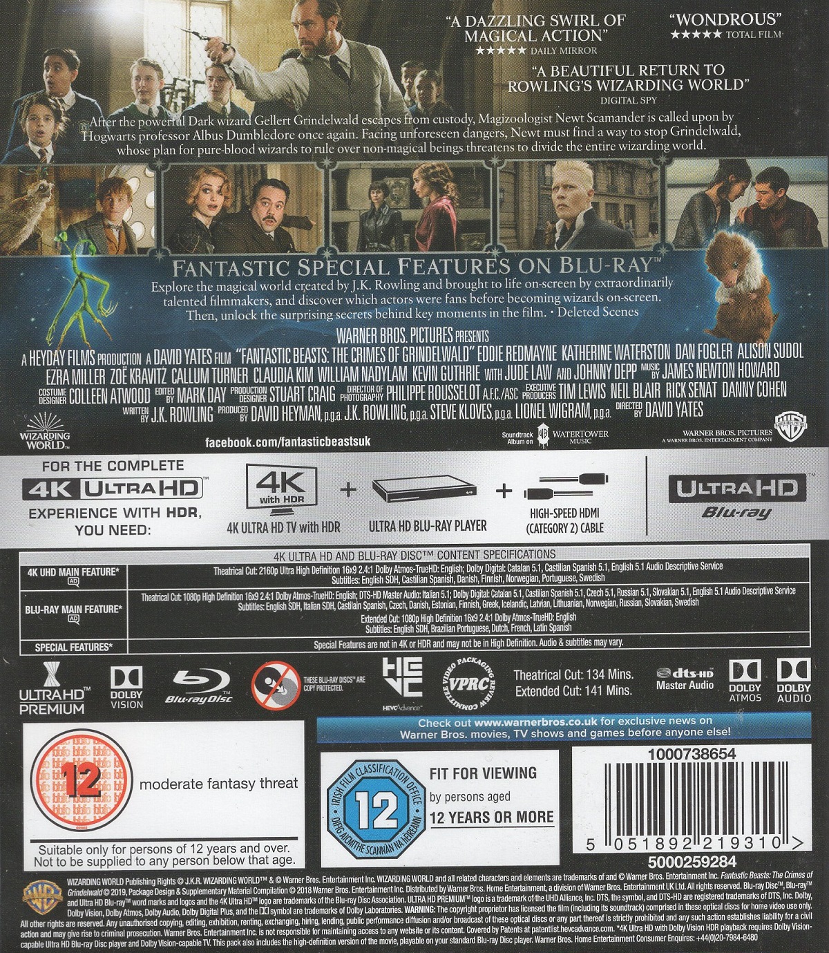 Fantastiska Vidunder: Grindelwalds Brott (4K Ultra HD + Blu-ray) - 2
