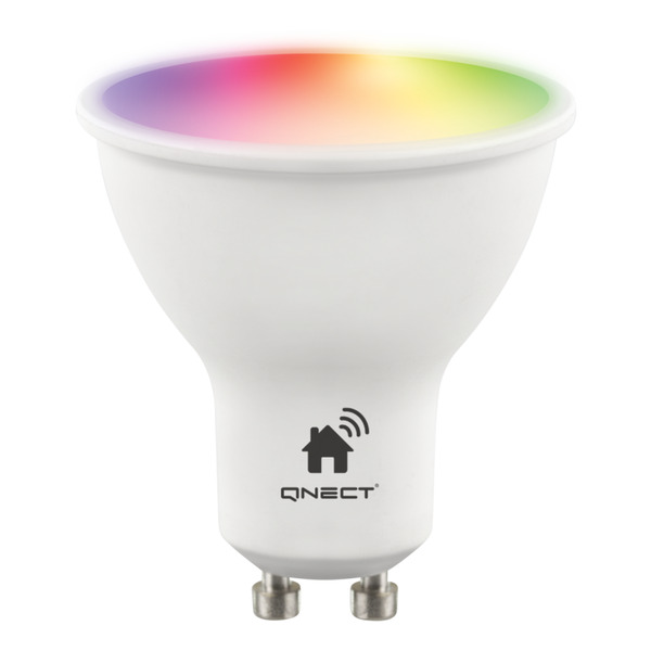 QNECT Smart Home LED-lampa, GU10, WiFI 2,4GHz, 5W, dimbar, RGB