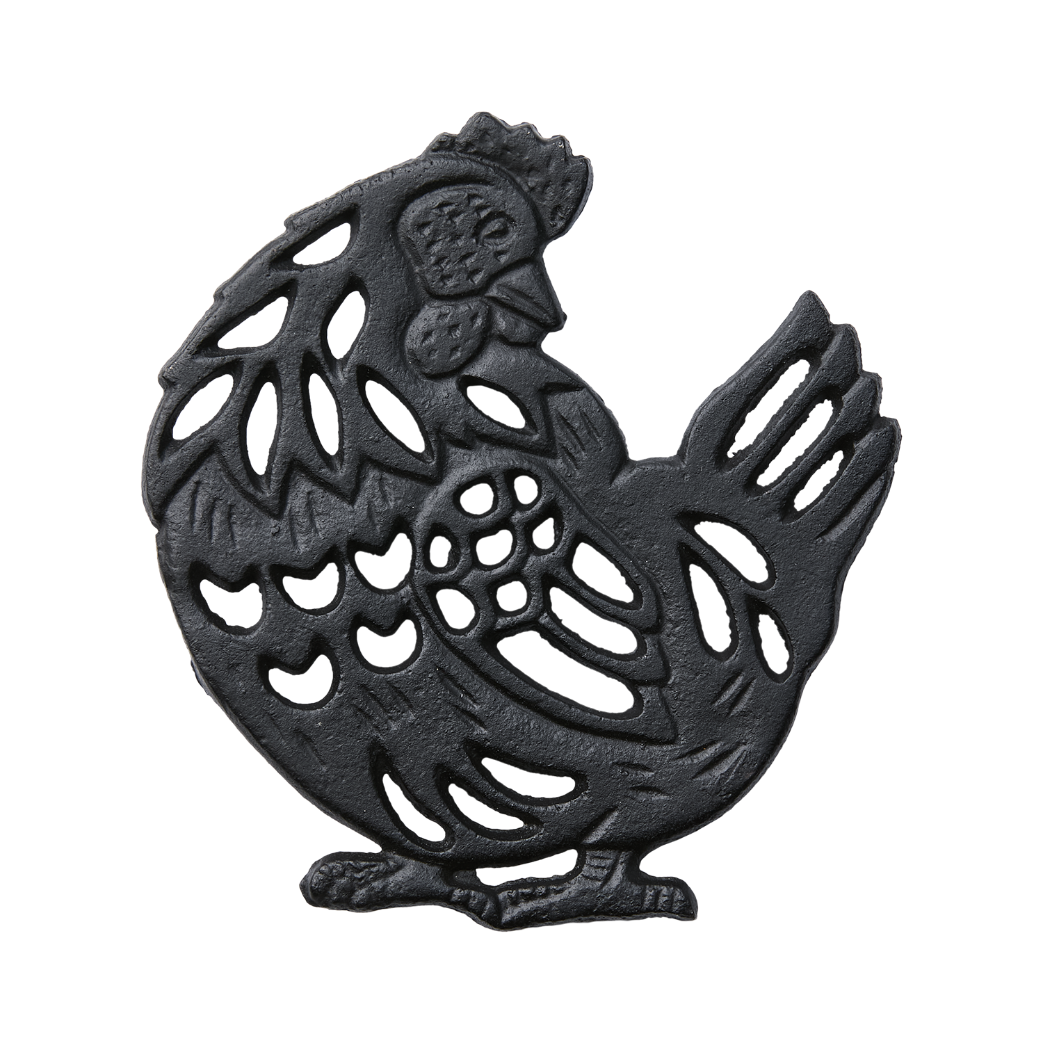 Grytunderlägg - Underlägg - Gjutjärn - Höna - Svart - 2