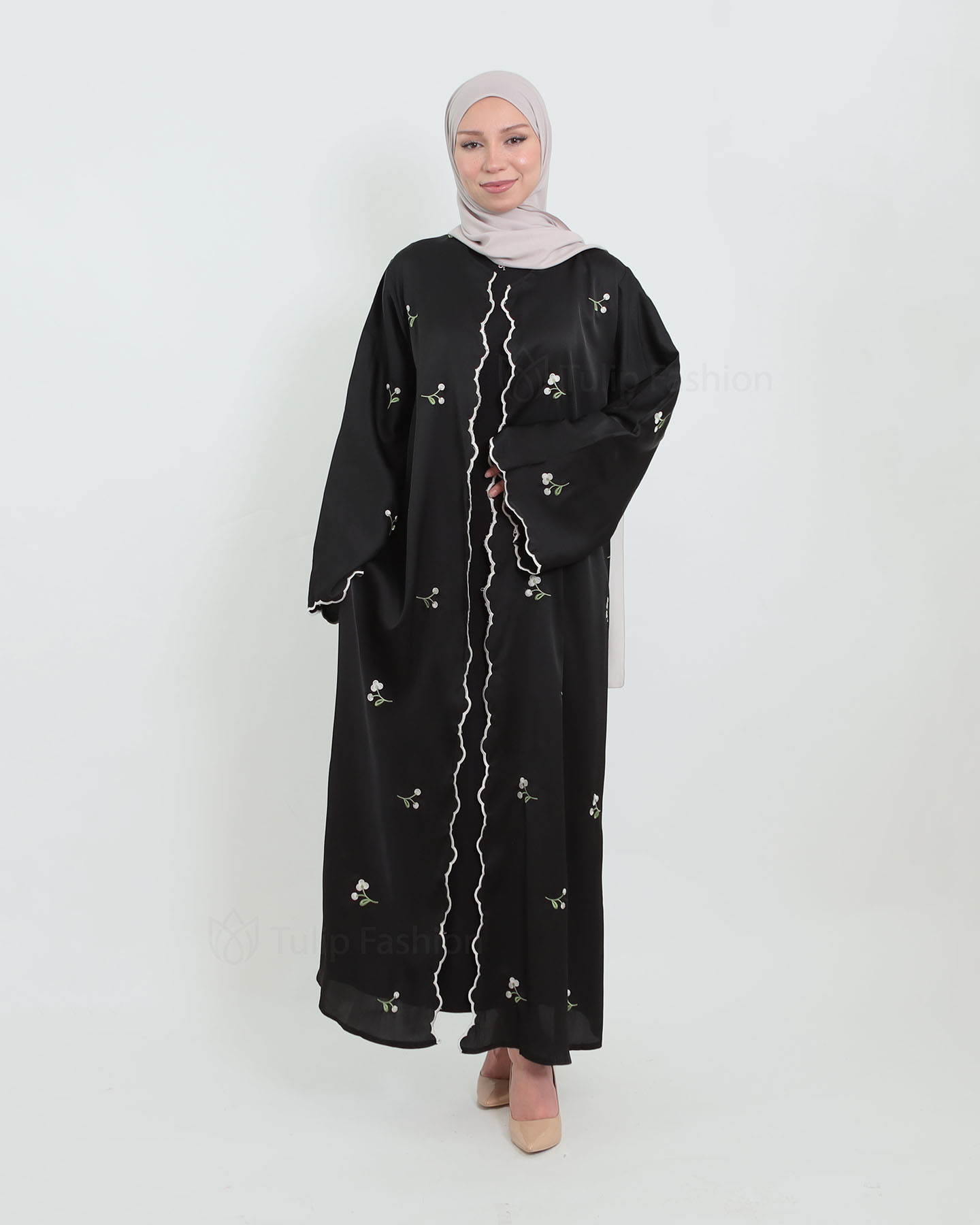 Open Abaya - Black - 3