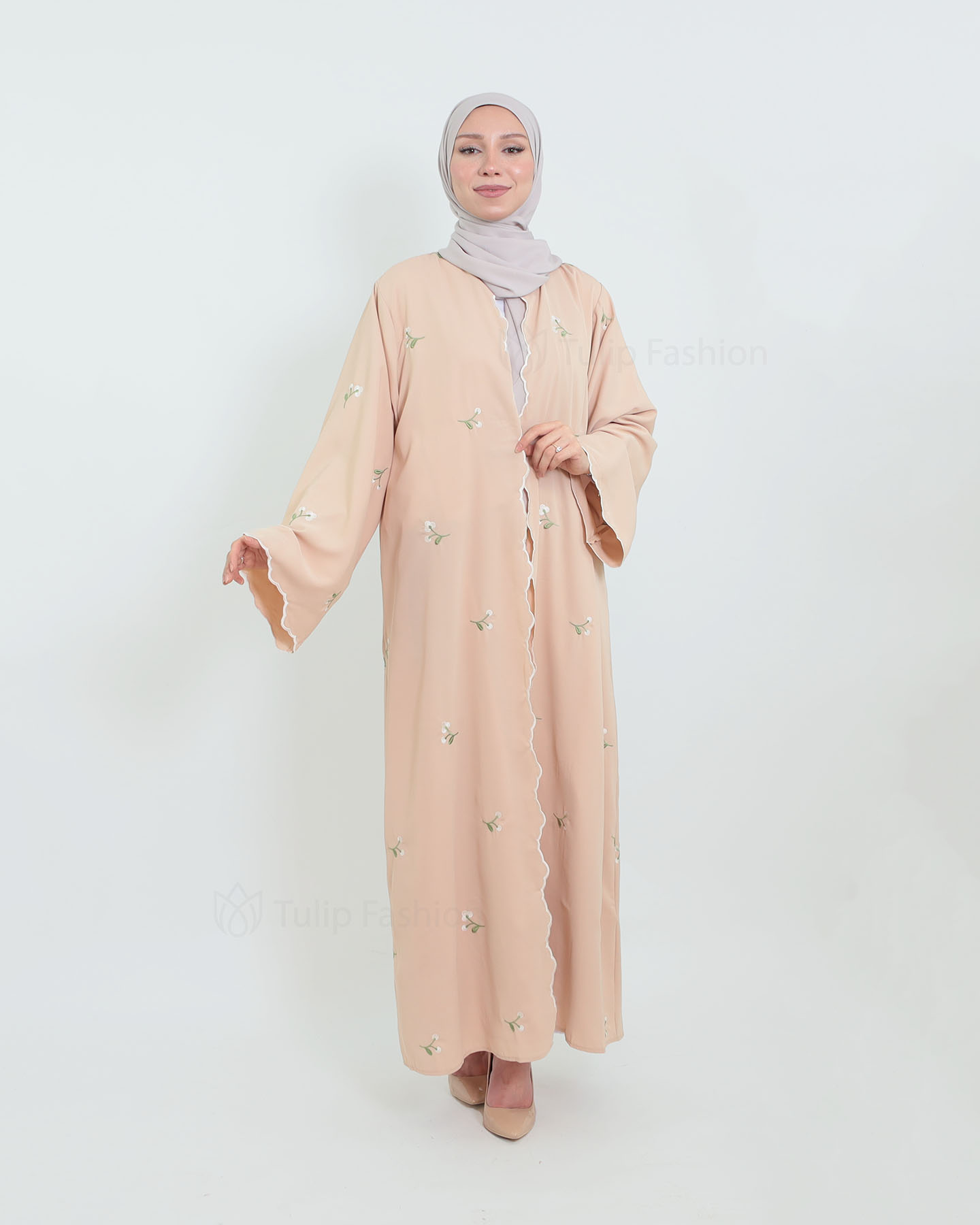 Open Abaya - Beige