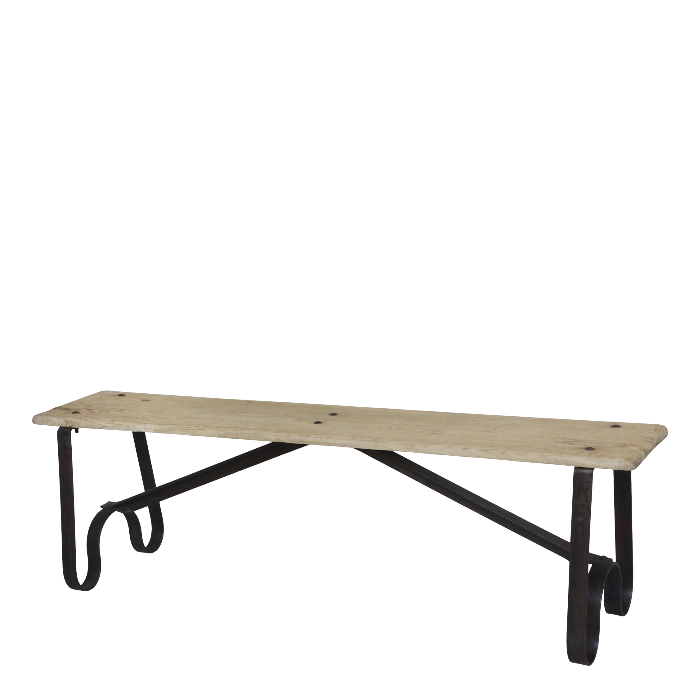 Grimaud Bench with Iron Legs - H46/L152/W38 cm - Natural - 3
