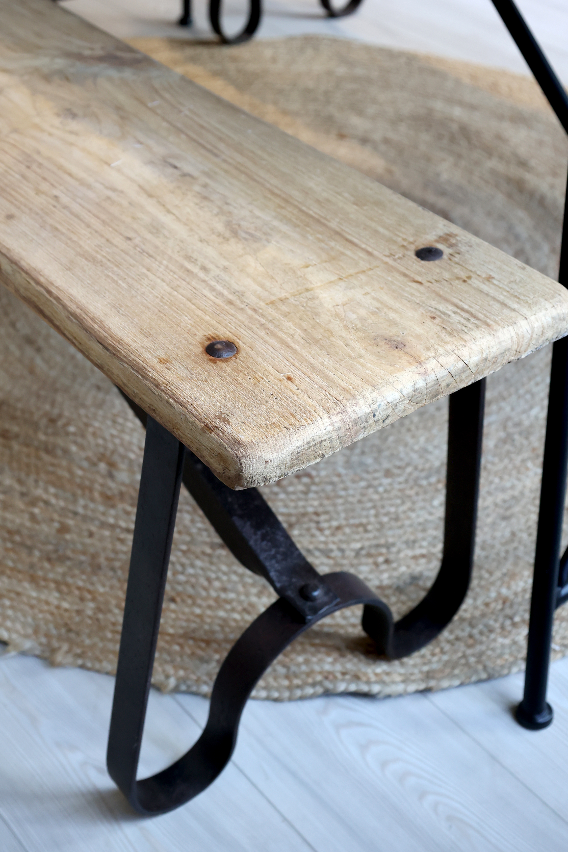 Grimaud Bench with Iron Legs - H46/L152/W38 cm - Natural - 5
