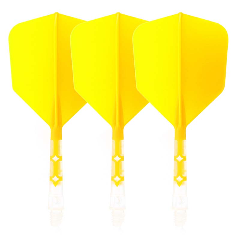 Flights Cuesoul AK5 – Système Intégré Tige + Plume, Jaune, Taille L, Pour Fléchettes