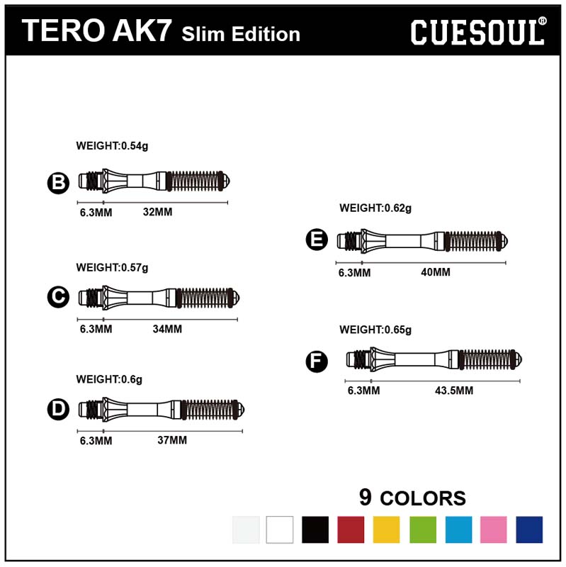 Cuesoul TERO AK7 Slim Yellow, 40mm (size E) - 2