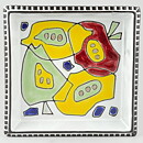 Taisto Kaasinen (Pomona 1958) Quadratic Bowl with Colorful Fruits 18 cm