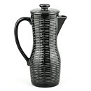 Hertha Bengtsson (Ceylon 1955) Black Coffee Pot with Relief Decor 23 cm