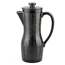 Hertha Bengtsson (Ceylon 1955) Black Coffee Pot with Relief Decor 23 cm
