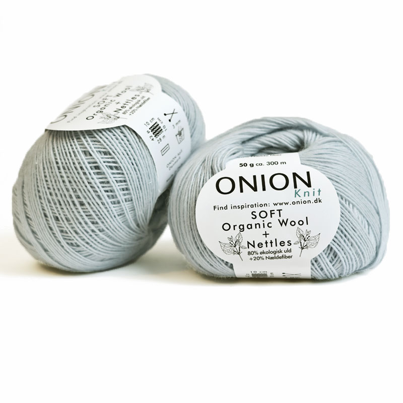 Ljusgrå SOFT Organic Wool + Nettles Onion 1506