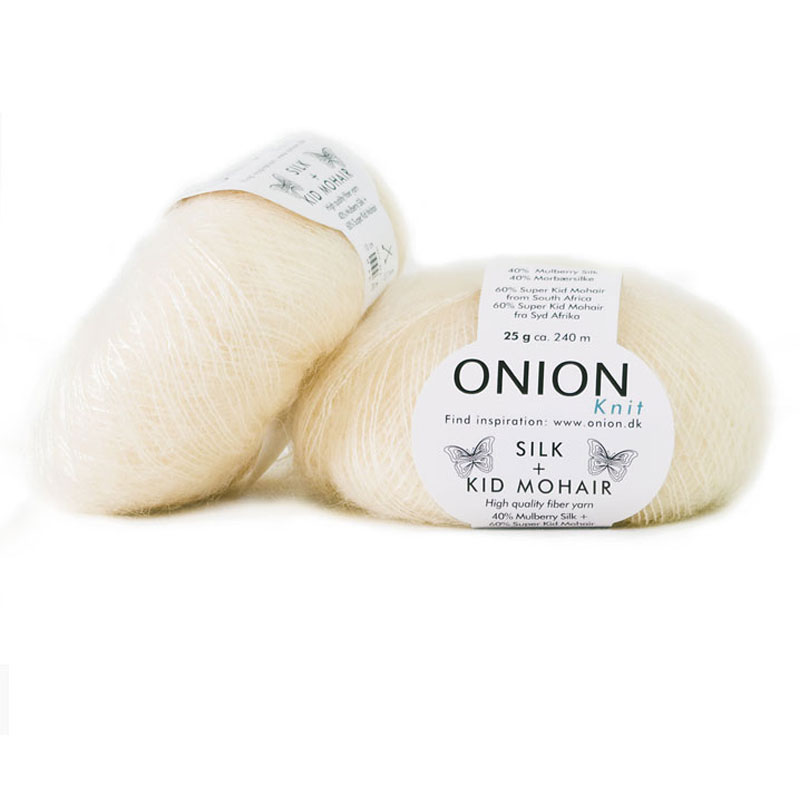 Ecru Vit Silk + Kid Mohair 3001 – mohairgarn med silke