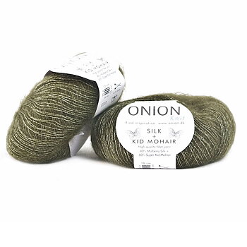 Olivgrön Silk + Kid Mohair 3007 – mohairgarn med silke