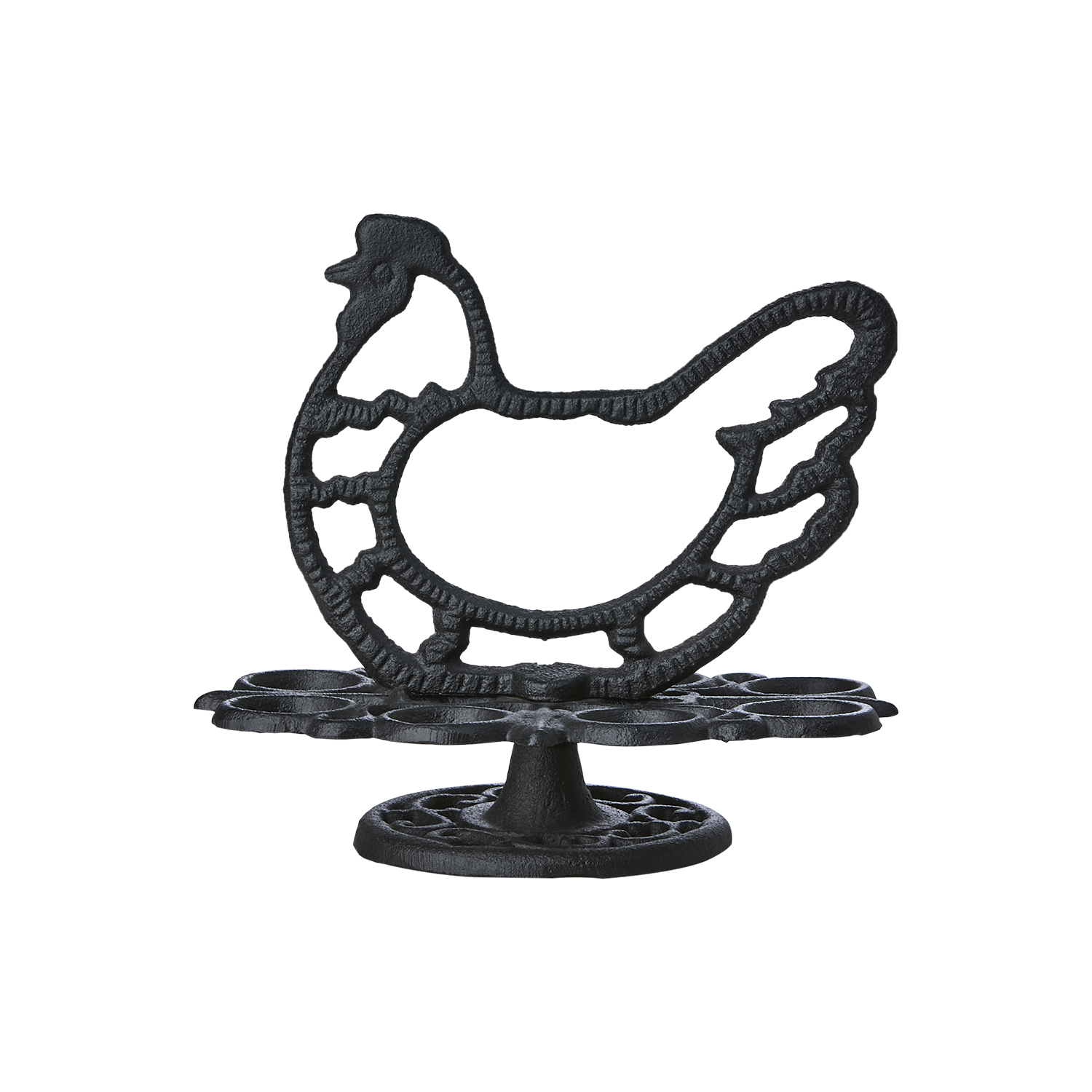 Egg holder - Egg cup - Cast iron - Black - 19x17x12 cm - 2