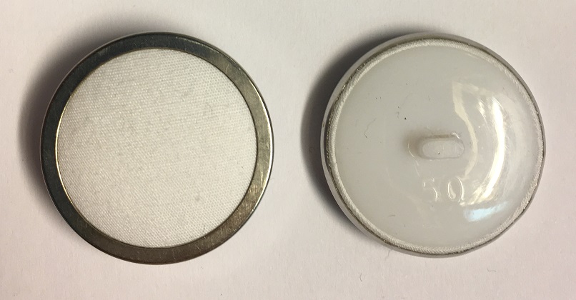 Tyg Knapp Vit Silver 18 & 33