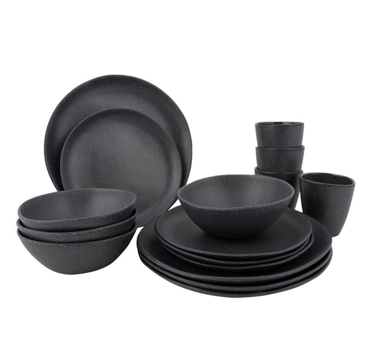 Melaminservis, Hoxton grå, 16 delar