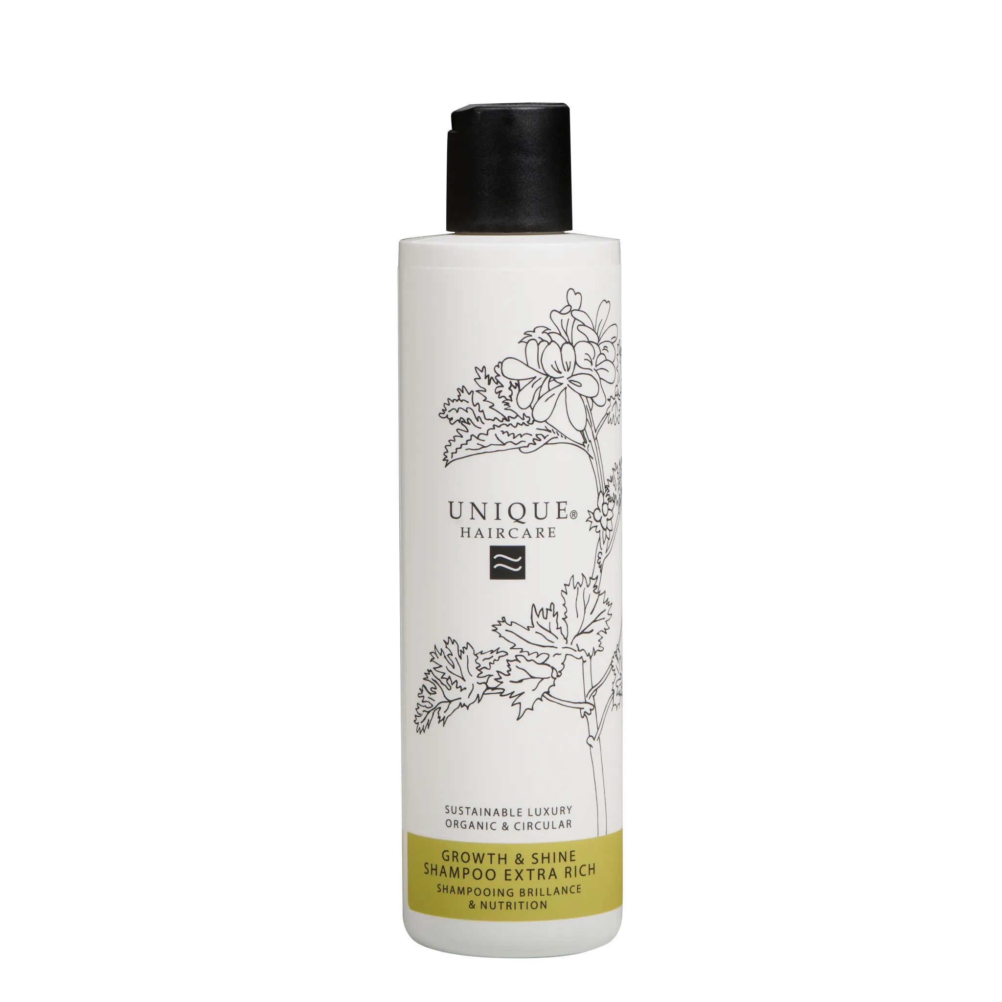 UNIQUE BEAUTY GROWTH & SHINE SHAMPOO EXTRA RICH 250ml | Hårvekstsjampo for glans & ekstra pleie