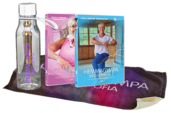 Hemmagympa 1&2 - Paket med Vattenflaska, Handduk