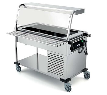 Refrigerated trolley available in 2-3GN1/1 with LED and sneeze guard