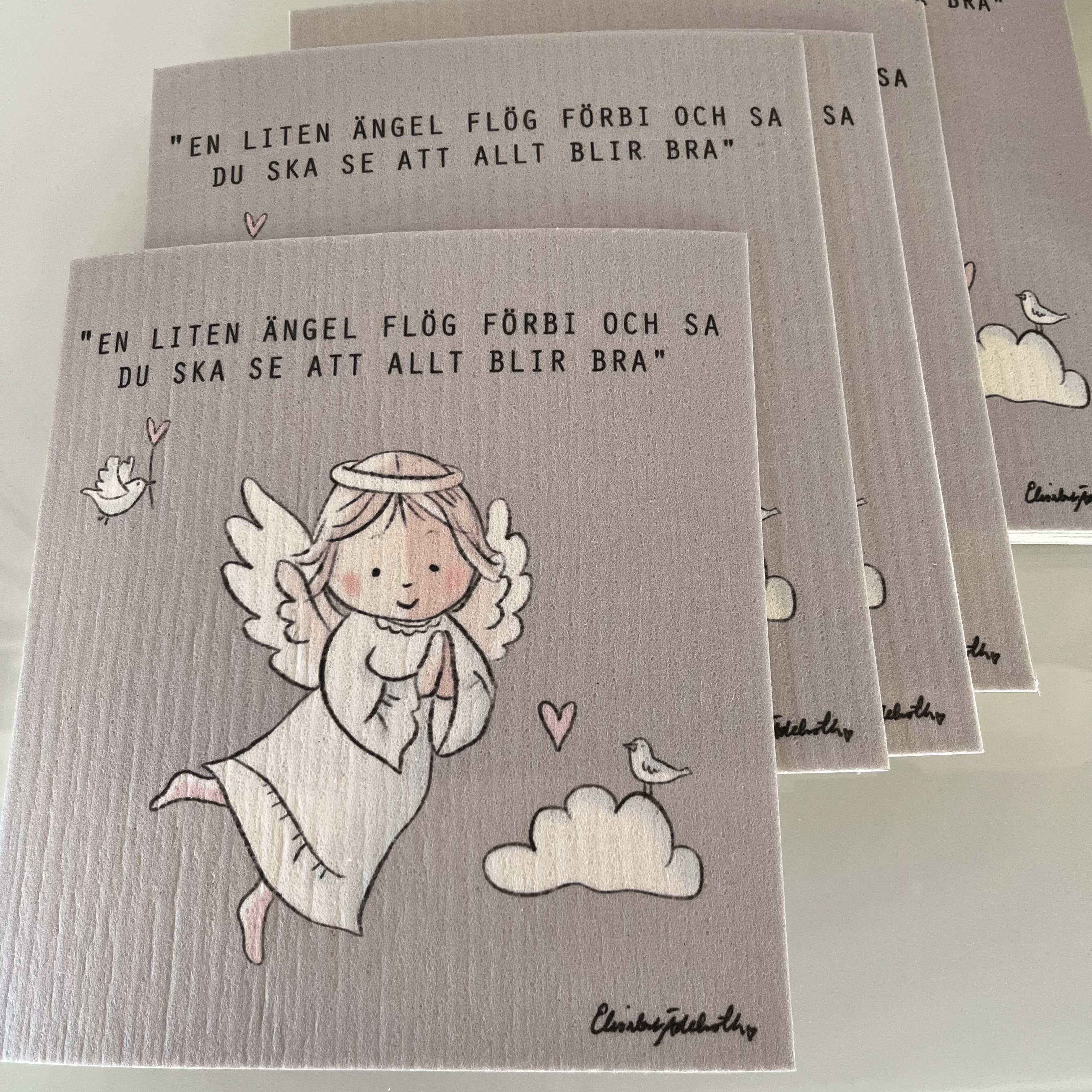  Disktrasa med motiv,  ”En liten ängel flög…”