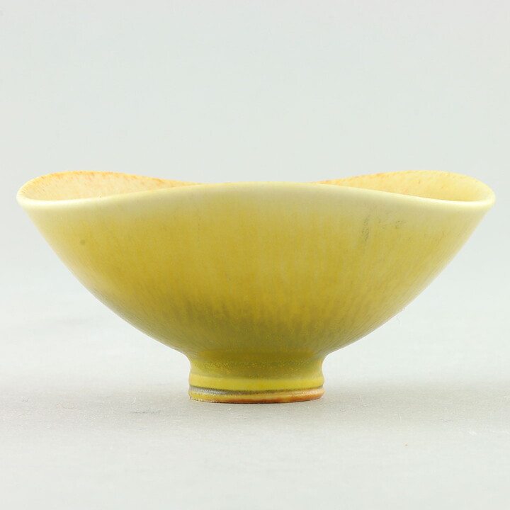 Berndt Friberg (1960s) Unique Yellow Haresfur Bowl 6 cm