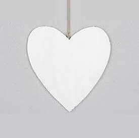Stort hjärta i trä vit 25 cm shabby chic lantlig stil