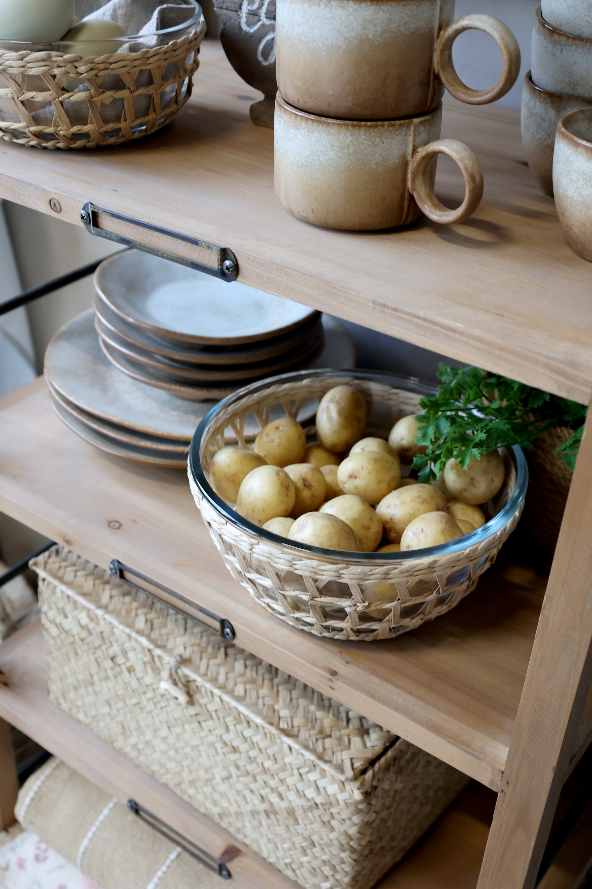 Bokhylla med 5 hyllplan - Hylla på hjul - H157/L59,5/B35,5 cm - Natur - 5