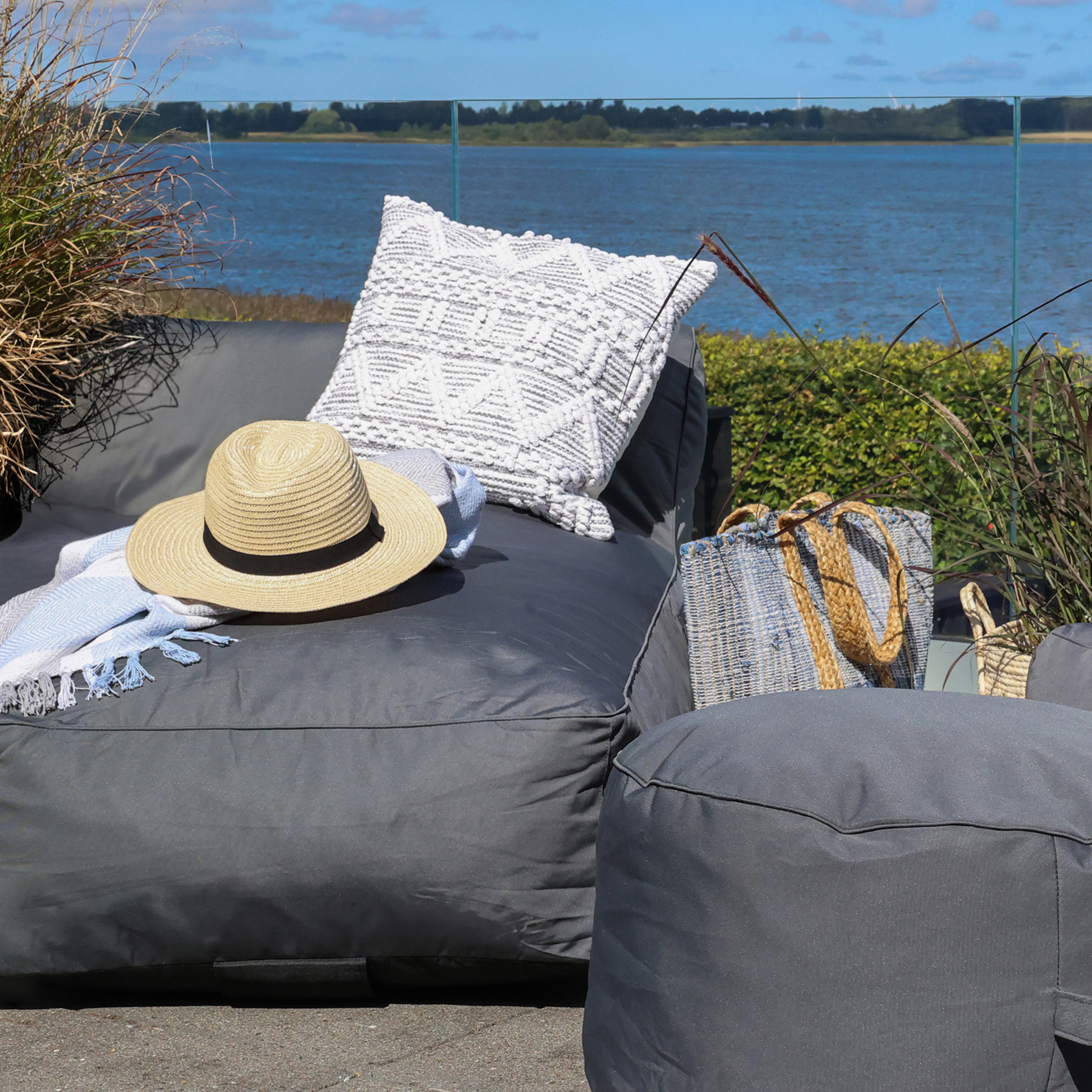Lounge Daybed - Double for outdoor use - H65/L160/W140 cm - Black - 4