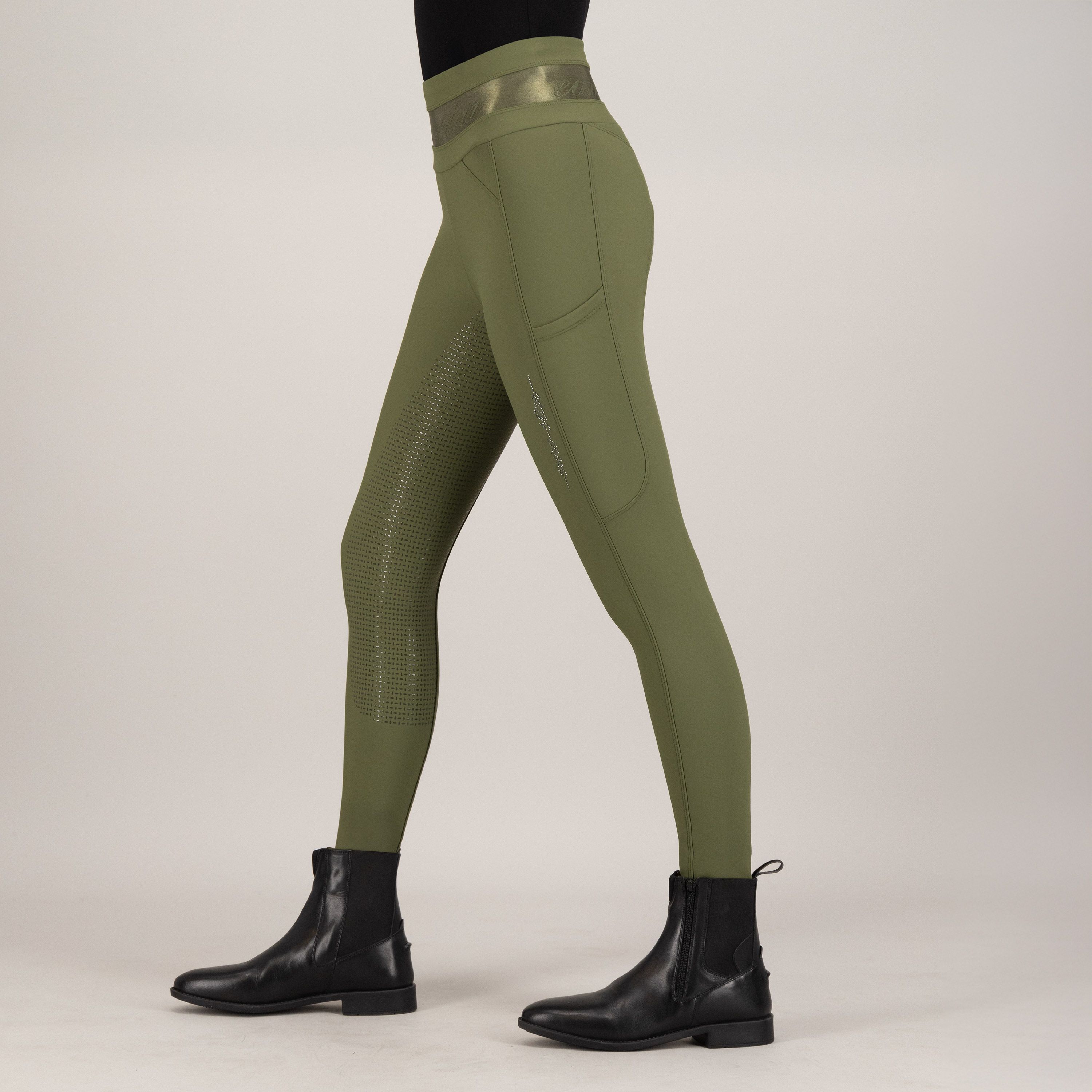 Euro-Star Vinterridtights Impress FullGrip Olive - 5