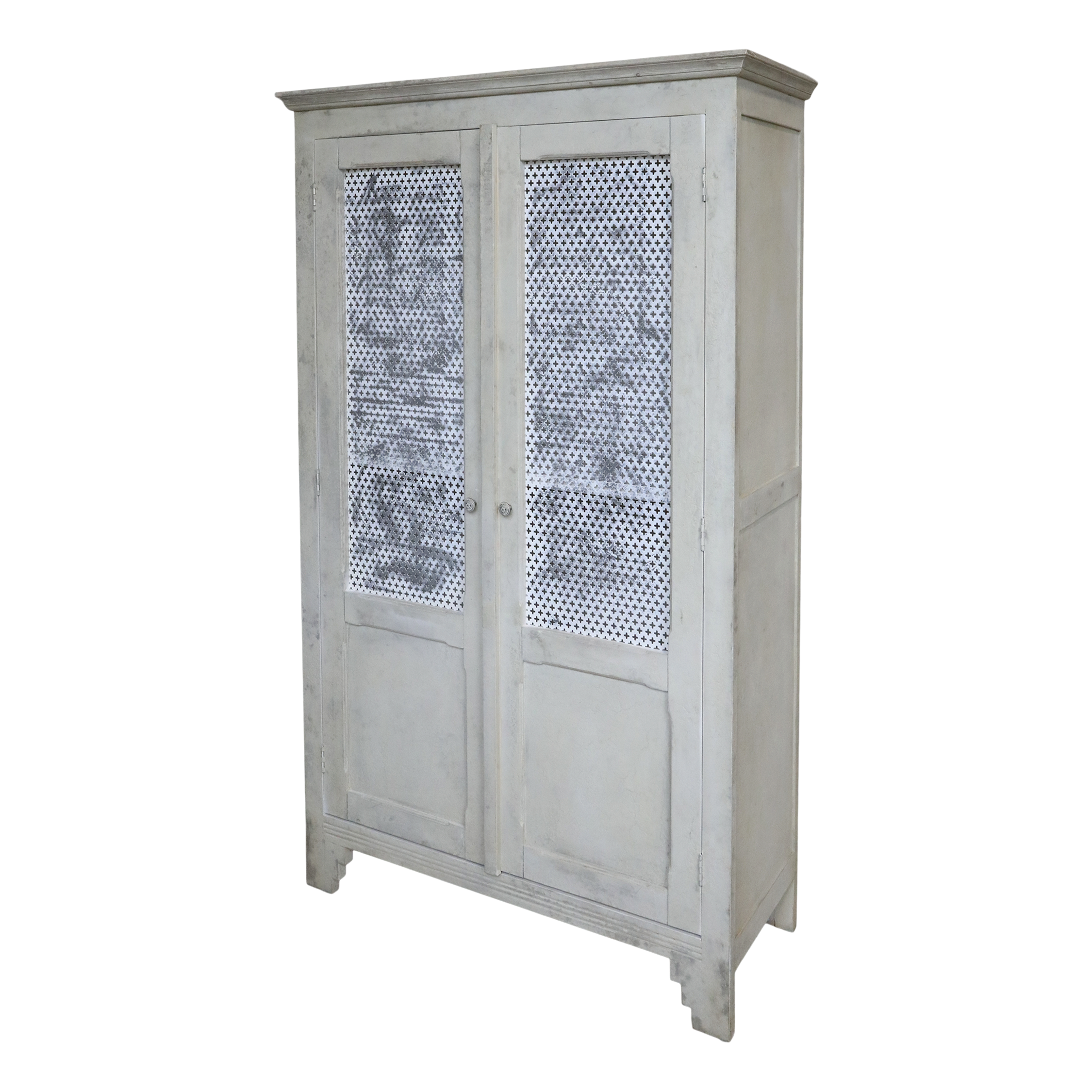 Gammalt franskt linneskåp - Skåp - H184/L113/B44,5 cm - Antik Creme - 6