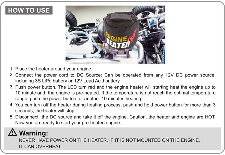 Sky RC SK600066 Motorvärmare Engine Heater - 9