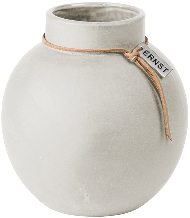 Ernst - Vas - Rund - Vit Matt - Stengods - 13x14 cm - 2