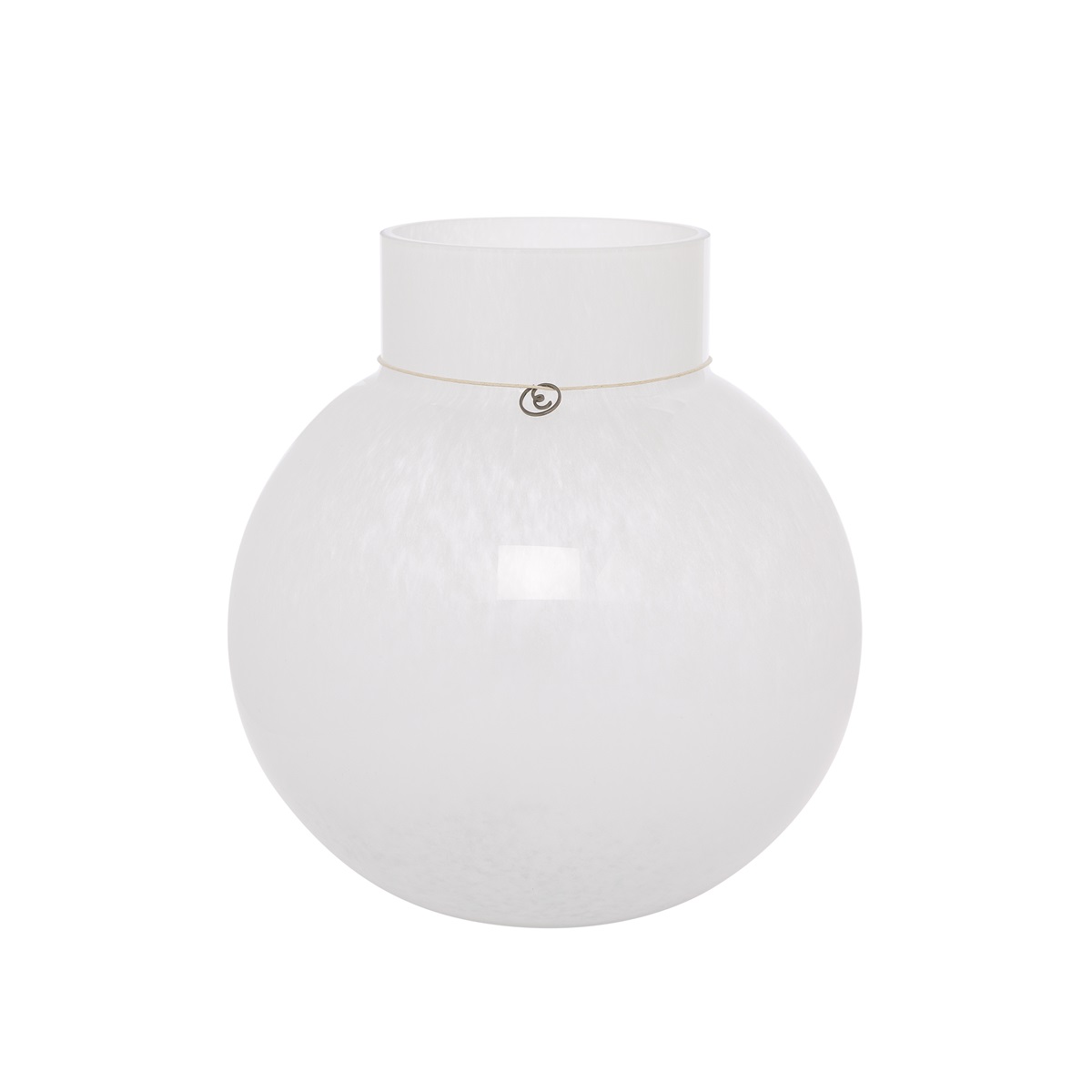 Ernst - Vase - Round - White/Mottled - Glass - 24x25 cm - 5
