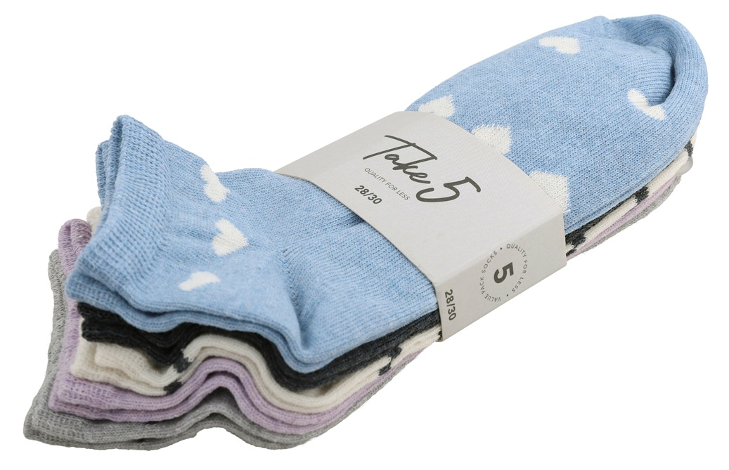 5-Pack Mönstrade Sneakers Barnstrumpor