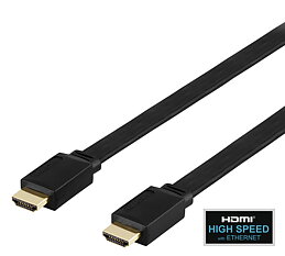 Deltaco HDMI-kabel, 5m, 4K, 3D, flat, svart
