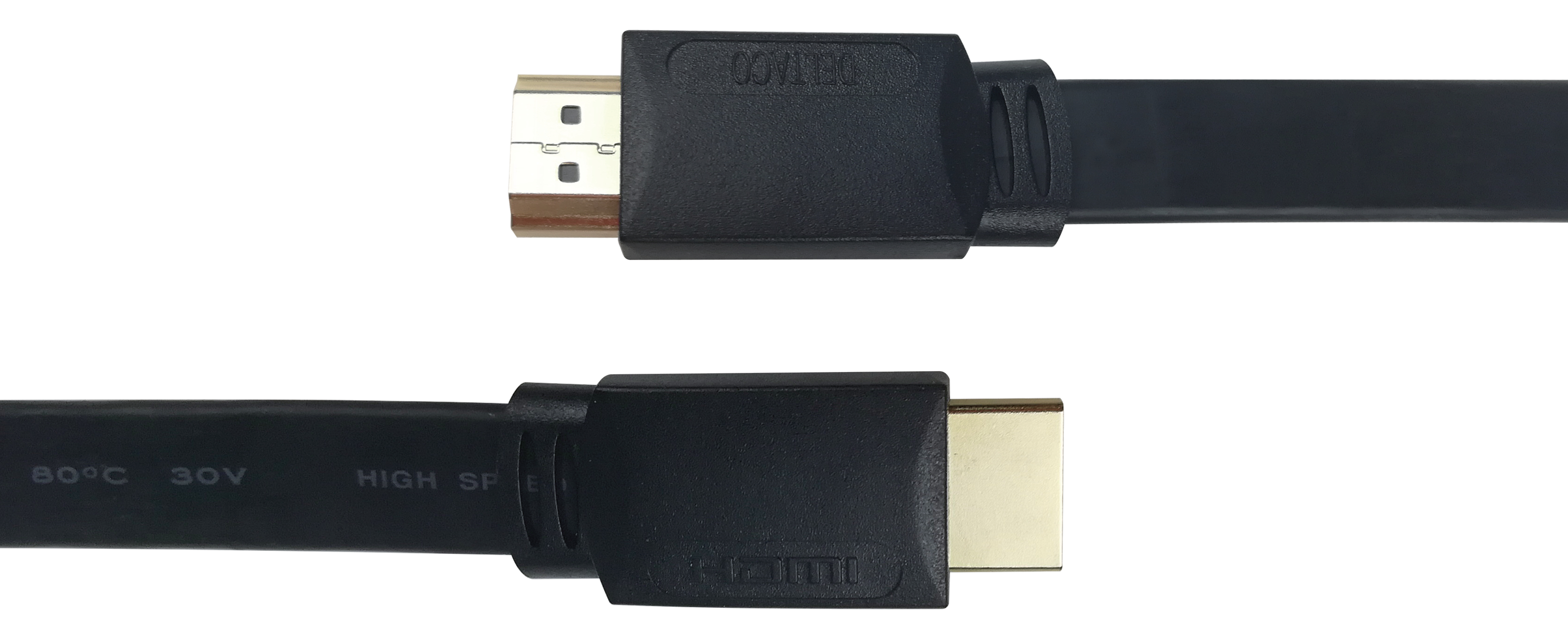Deltaco HDMI-kabel, 5m, 4K, 3D, flat, svart - 2