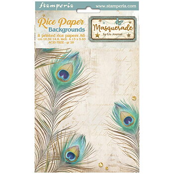 Selection 8 Rice paper A6 backgrounds - Masquerade 