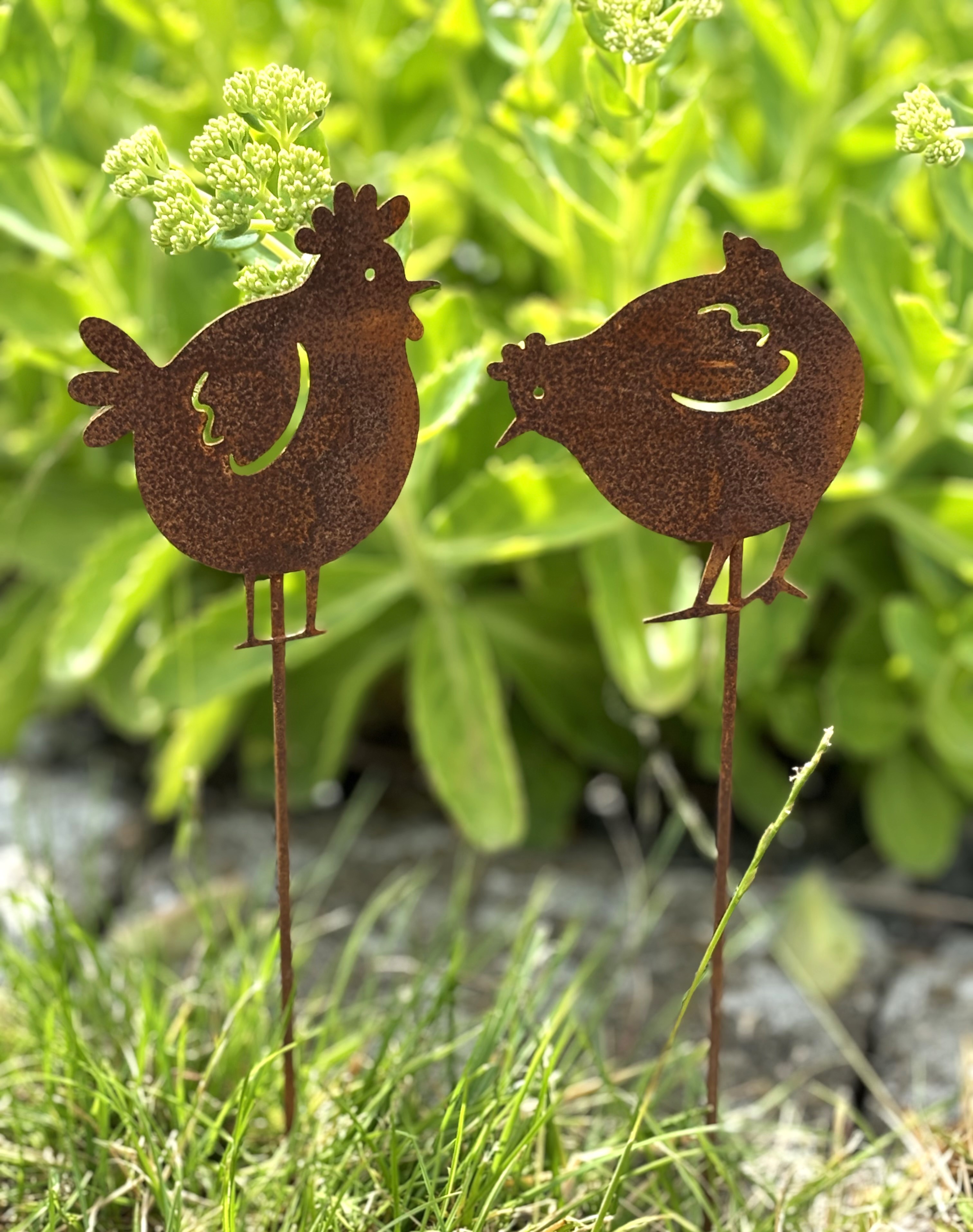 Tupp och höna på pinne 30 cm blomstersticks